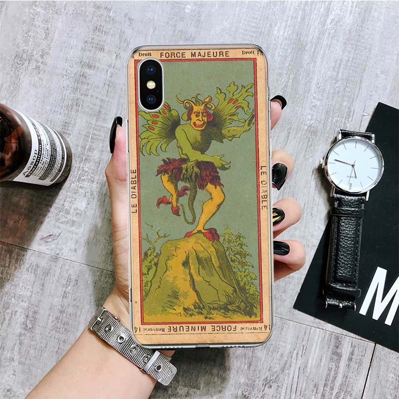 Tarot Cards Reading Art Phone Case For iPhone 11 12 13 14 Pro XS XR X Max 7 8 6 6S Plus Mini + 5 SE Pattern Customized Coque