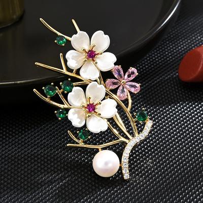 Senior-Broschen, Blumen-Blatt-Brosche, Anstecknadeln für Damen, Anzug-Anhänger, modische Broschen, Schmuck