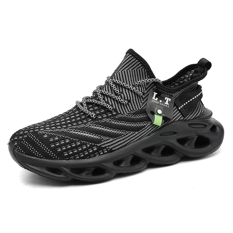 39-48 Summer Men's Large  Sports Shoes Breathable Flying Weave Sports Casual Shoes Thick Sole Blade Mesh Fashion Coconut Running Shoes