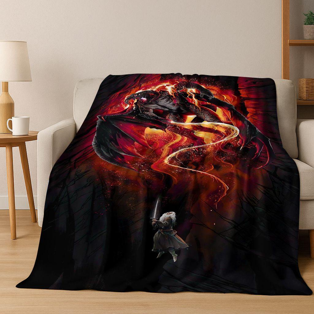 26 Style L-Lord of Rings H-Hobbit Movie Flannel Blanket,Warm and Cozy Soft Throw Blanket for Home Bedroom Bed Sofa Cover Gift