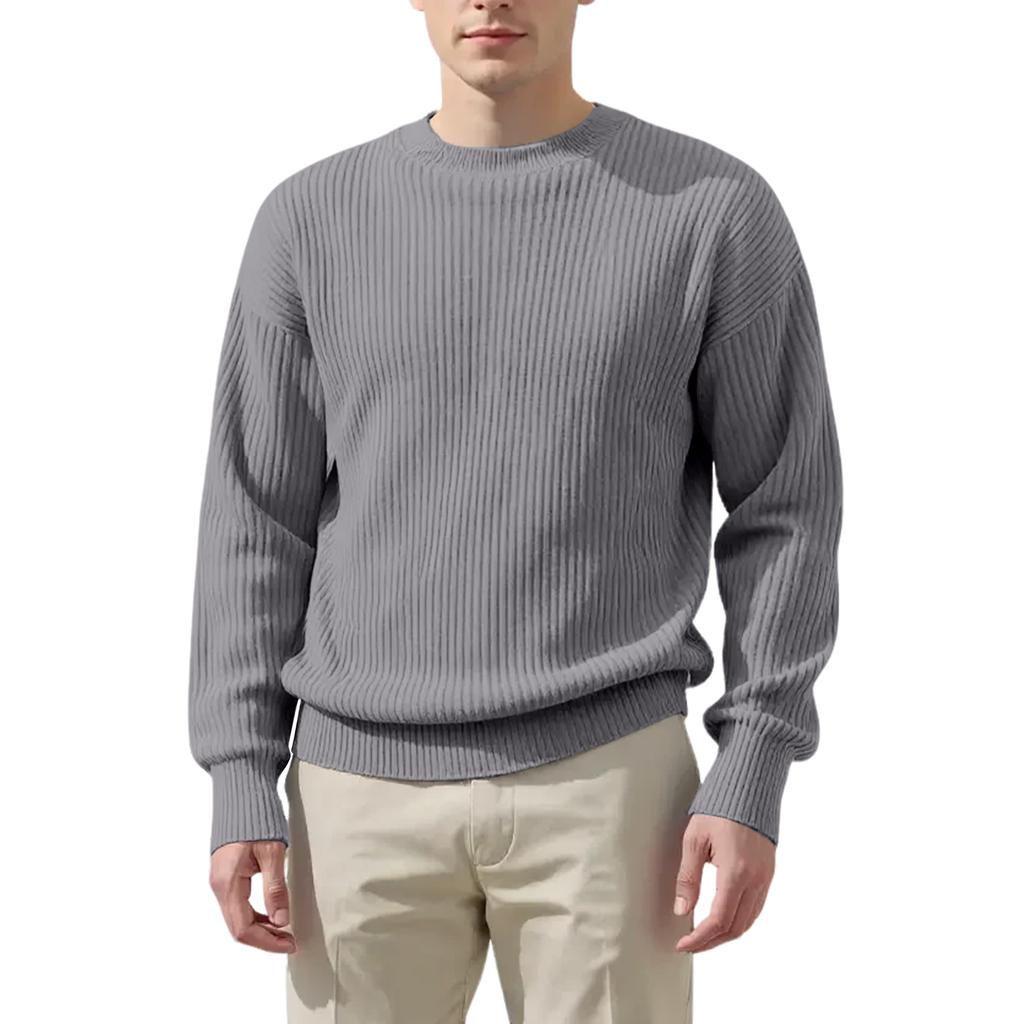 Men's Casual Loose Round Neck Sweater