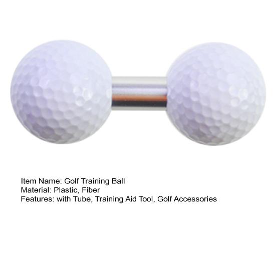 Trening golfowy Podwójna piłka z rurką Trener do układania równowagi Podwójna piłka Pomoc treningowa Narzędzie Akcesoria golfowe Mężczyźni Tata Mąż Prezent