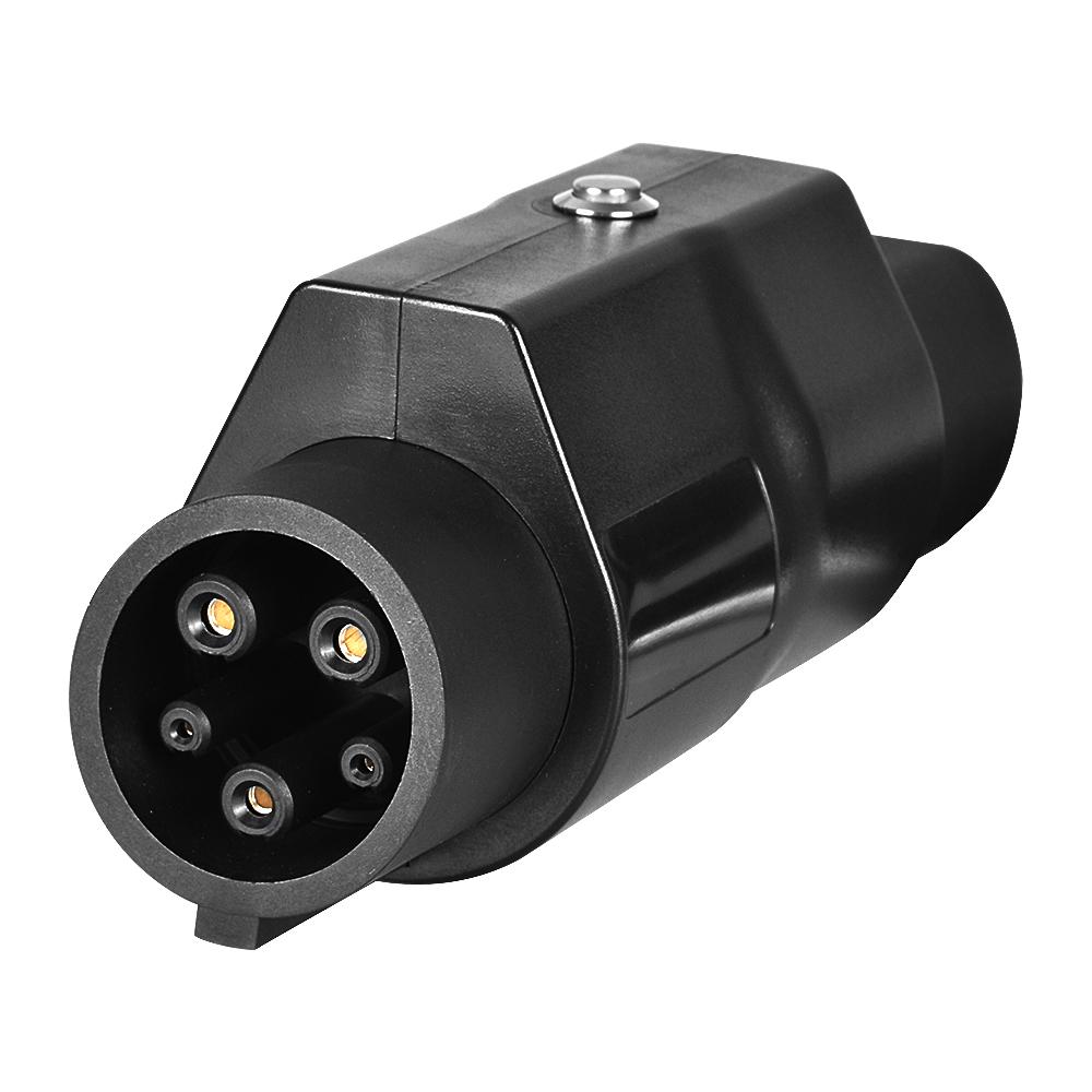 

1 шт. Адаптер зарядного устройства электромобиля Type2 - Type1, новый модернизированный с функцией включения/выключения, разъем для зарядки электромобиля для IEC 62196 J1772 Type2 to Type1