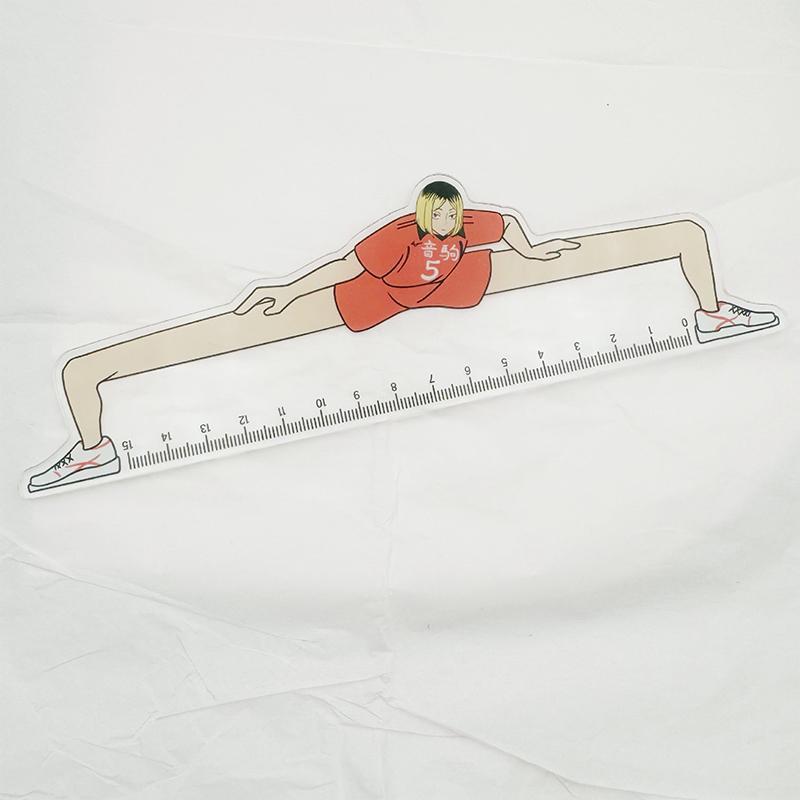 15 cm Haikyuu Anime Tillbehör Kreativ Linjal Student Skrivmaterial Skala Linje Mätverktyg Gåva
