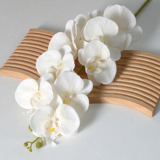 Sztuczne Kwiaty Phalaenopsis 102 cm Długi Pęd Realistyczny w Dotyku Sztuczna Gałąź Storczyka z 9 Głowami Pełne Kwitnienie do Wazonu Dekoracja Domu Wesela Imprezy