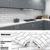 White Brick Adhesive Wall Wallpaper Waterproof and Oil Resistant Kitchen Cabinets Wallpaper High Temperature Resistance 40cm