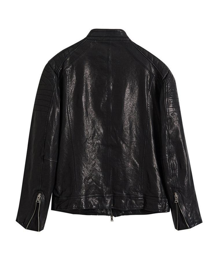 Strike Squall Biker Lambskin Jacket (Black)