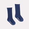 Baby Anti-Slip Long Tube Socks Solid Color Vertical Striped Cotton Knit Socks for Toddlers