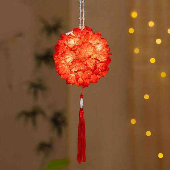 Hydrangea Lantern DIY Kit Kit, Handheld Glowing Chinese Style Flower Handmade Folk Art Craft for Mid Autumn, Traditional Festival Activity Kids Autumn
