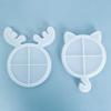 Christmas Cat Elk Antlers Shaped Tray Silicone Molds Handmade Diy Crafts Christmas Jewelry Tools Pottery Mould Home Decor