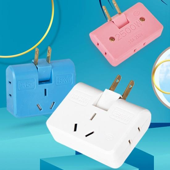 Wall Outlet Extender 2500W Multifunction 3-in-1 180° Rotatable Travel Multiple Plug Expander Splitter