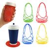 Milk Tea Hollow Out Bag Silicone Reusable Pouch Decorative Coffee Cup Holder Perfect for Work Travel and Gifting