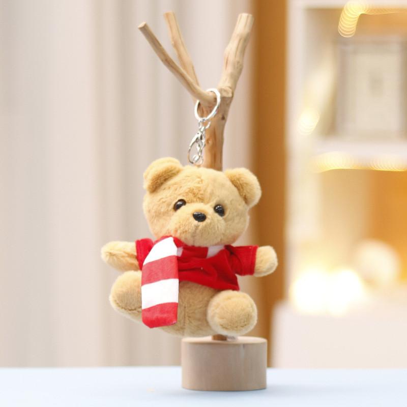 

Plush Soft Cute Scarf Bear Stuffed Toy Keychain Adorable Gift Kid Collect And