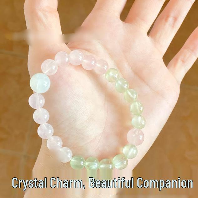 Women's Luxury Rose Quartz & Prehnite Crystal Bracelet - Perfect Gift for Girlfriend or Bestie