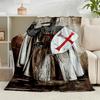 1PC Knightly Valor And Patriotism Flannel Blanket Gift, Suitable for Both Men And Women, Soft Ideal for Beds And Sofa, Birthday Or Christmas Gift