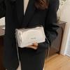 Trendy Chic Crossbody Bag Stylish Casual Square Design For Everyday Use In Black And Silver