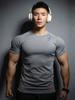 Men's Quick-Dry Elastic Gym T-Shirt for Strength Training