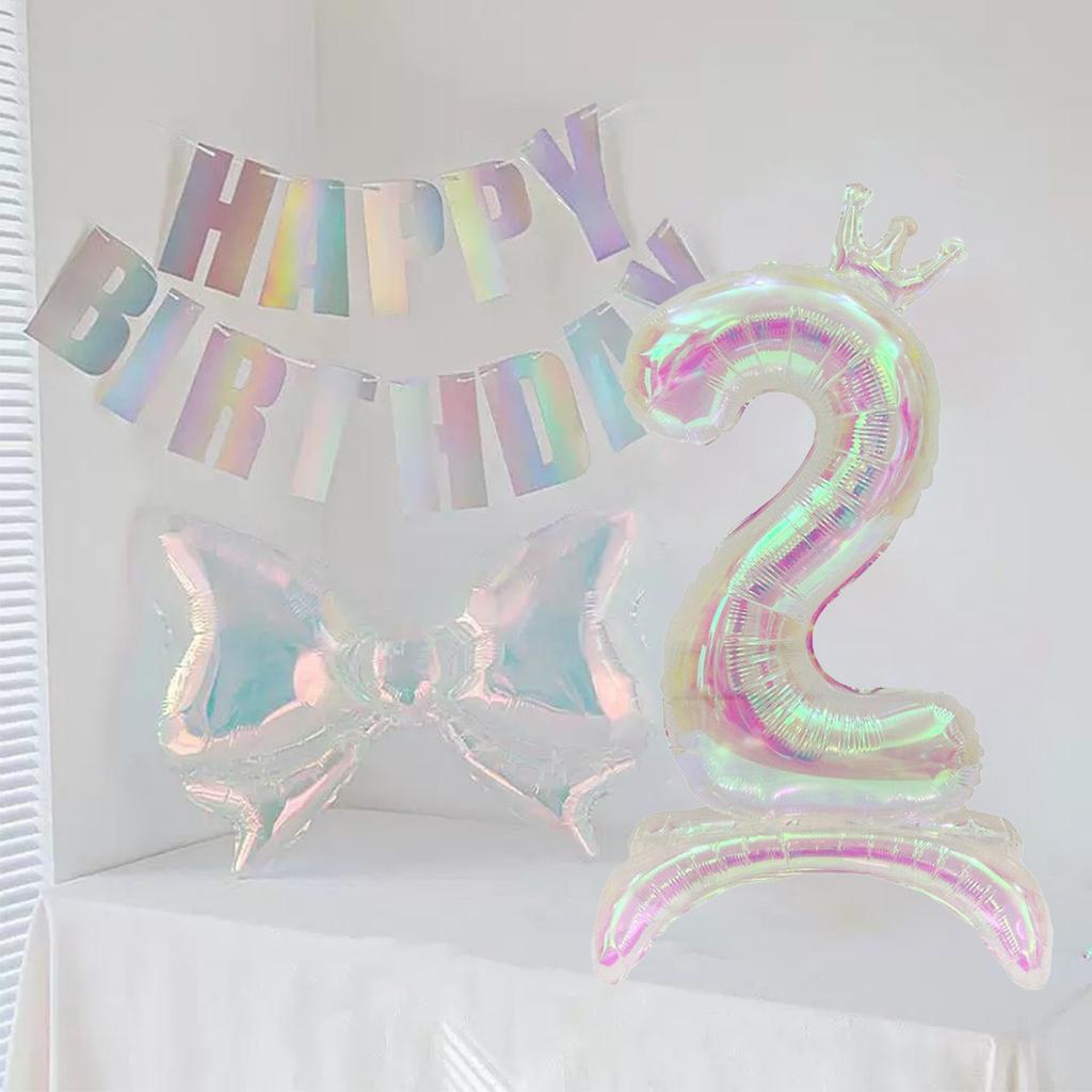 2 digital colorful transparent bow balloons for graduation, wedding, baby shower, anniversary, and birthday party decoration