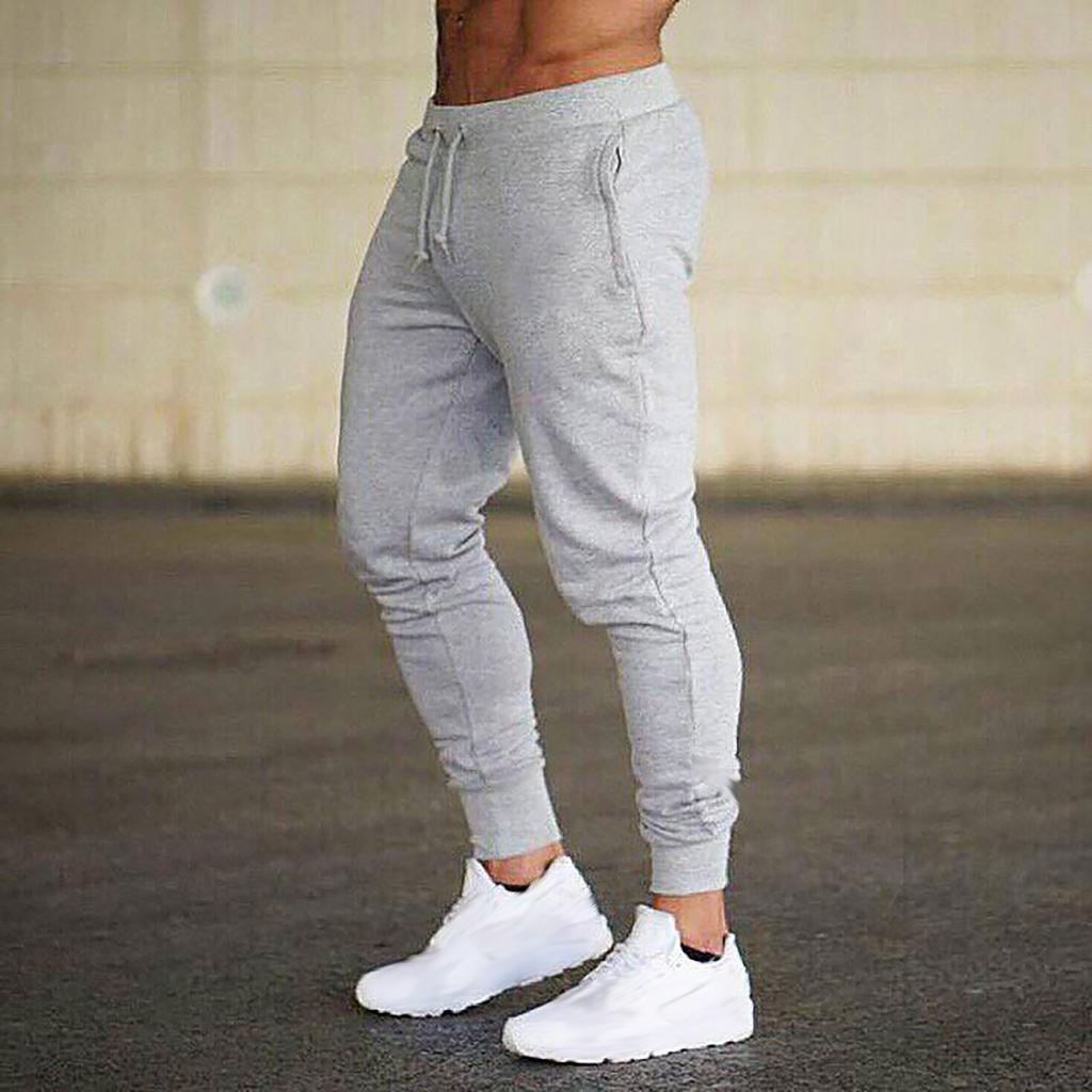 Men's Running Trousers Multi-pocket  Small Feet Slim Tooling Casual Trousers