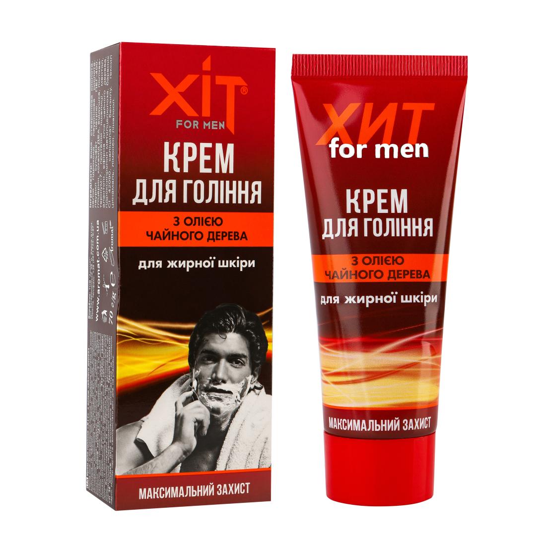 Krém na holenie s heslthy olejom  HIT for men melaleuca