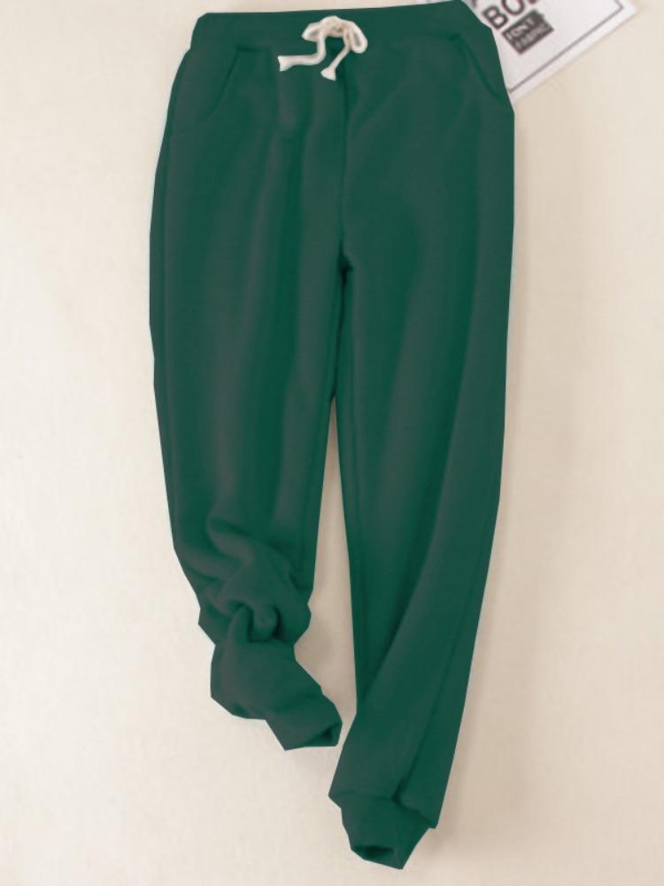 Thick and Warm Sweatpants with Ankle Binding Loose Casual Pants for Women In Winter with Added Fleece