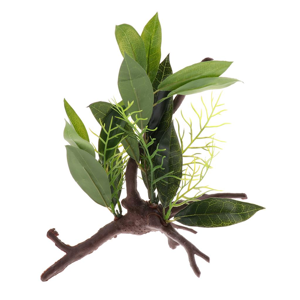 2Pcs Aquarium Reptile Turtle Frogs Rainforest Habitat Kit Artificial