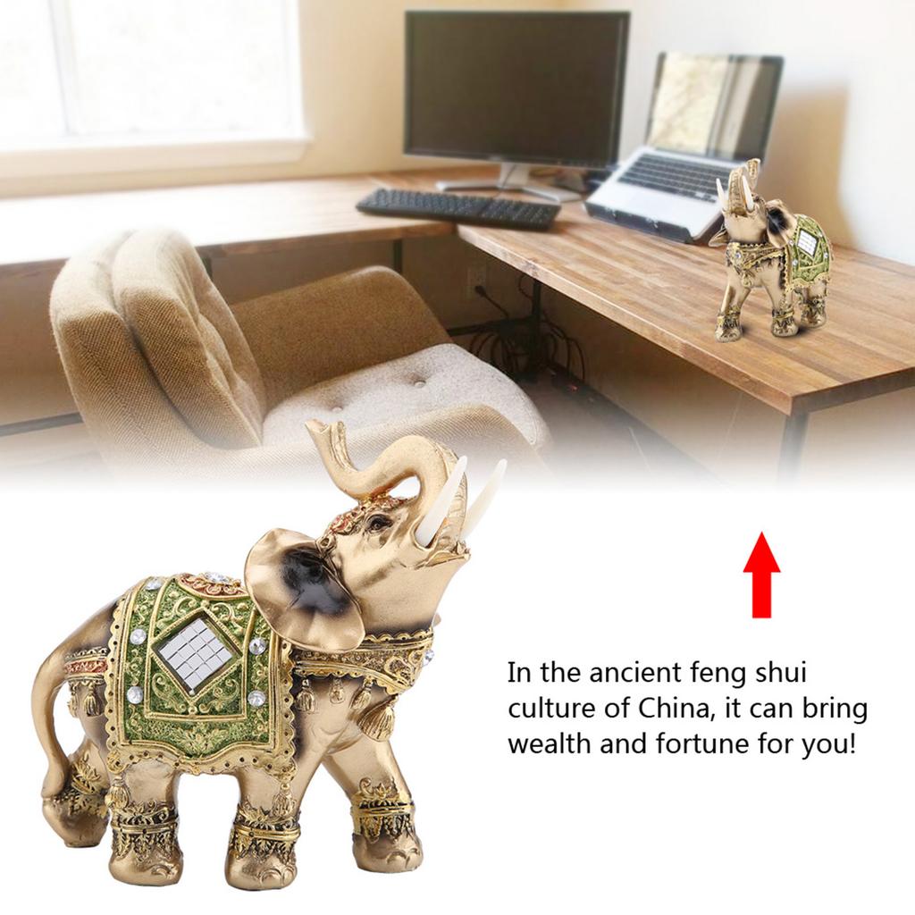 Elefantenfigur, Glücksbringer, Feng Shui, grüne Elefantenstatue, Skulptur, Reichtumsfigur, Geschenk, Heimdekoration, Feng Shui, Elefantenstatue