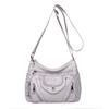 Women's bag new middle-aged and old mother bag simple casual washed soft leather large capacity shoulder messenger bag