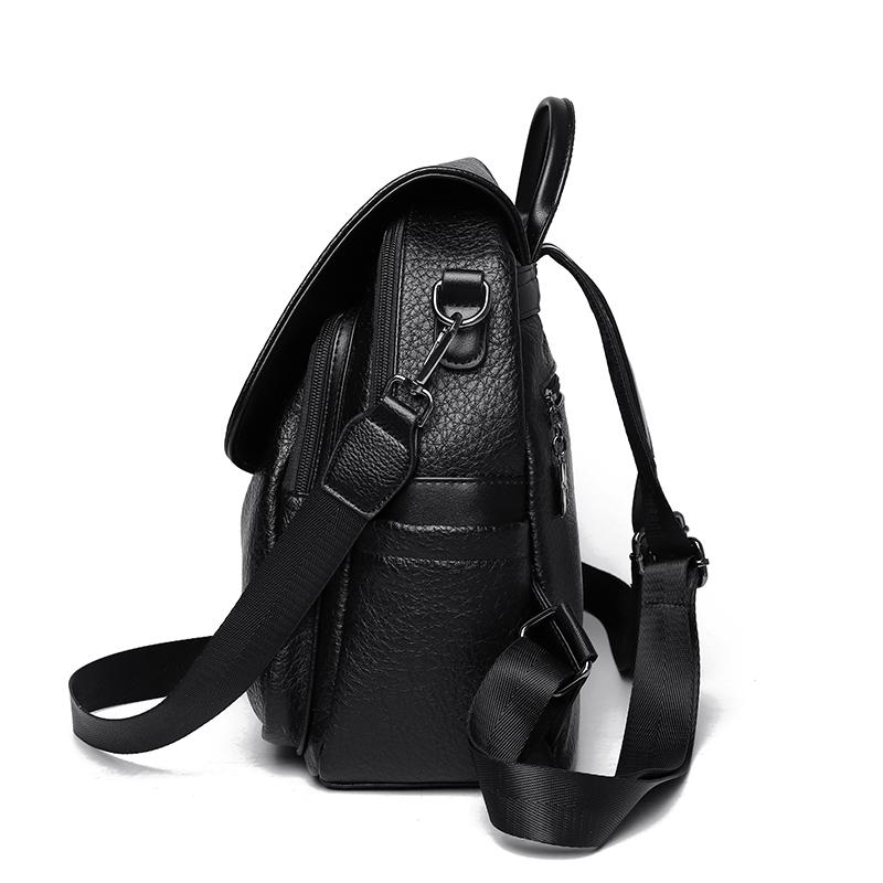 Vintage Backpack Women's PU Backpack Large Capacity Multifunctional Shoulder Bag