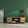 Meuble TV exotique décor bois de manguier 2 portes 155cm Pondi