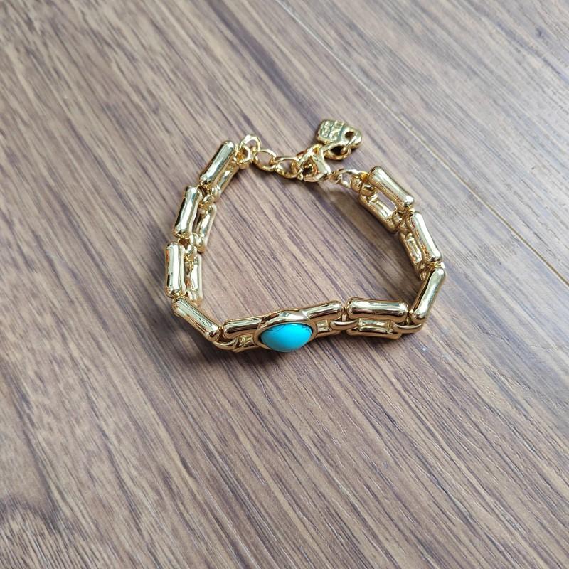 

2025 Квадратная цепочка бирюзовый жемчуг браслет дамы романтические ювелирные изделия подарочный пакет