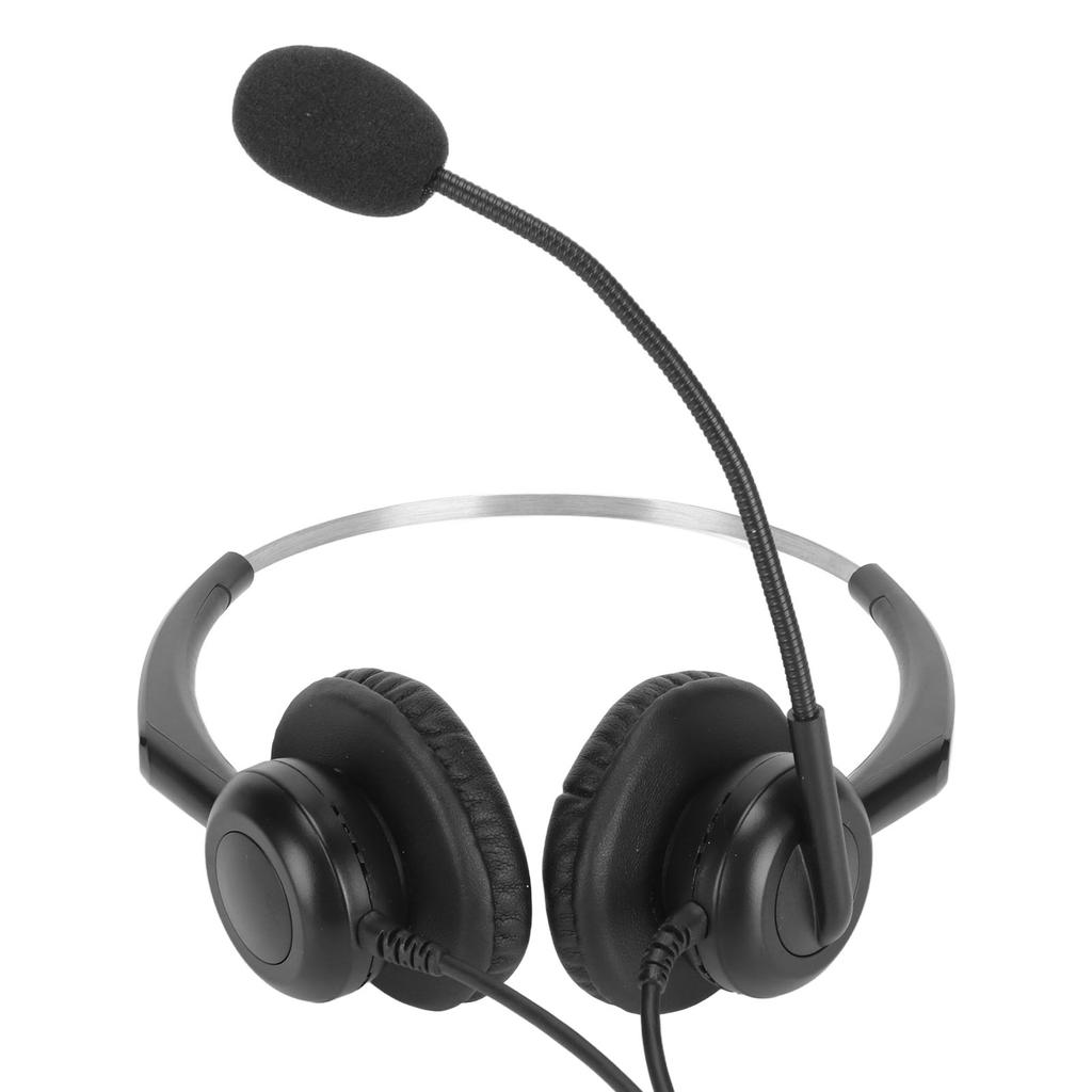 Kabelgebundenes Business-Headset mit Geräuschunterdrückung, binauraler Telefon-Kopfhörer mit Mikrofon für Büro-Callcenter