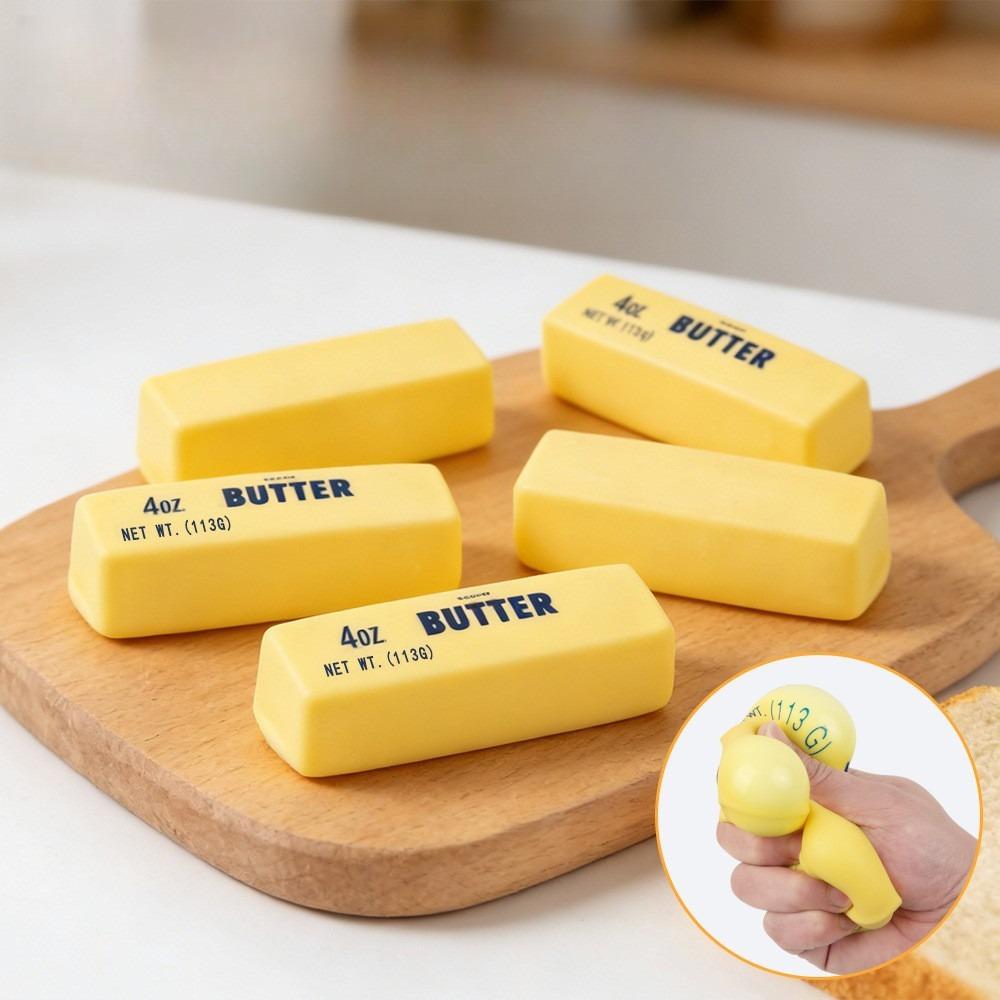 1 Stuks Boterstaaf Realistisch Voedsel Squishy Zacht Langzame Terugslag Stressverlichtend Speelgoed geel
