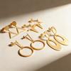 Stylish Exaggerated Design Geometric Earrings Round Square Triangle Earrings Stainless Steel Stud Earrings