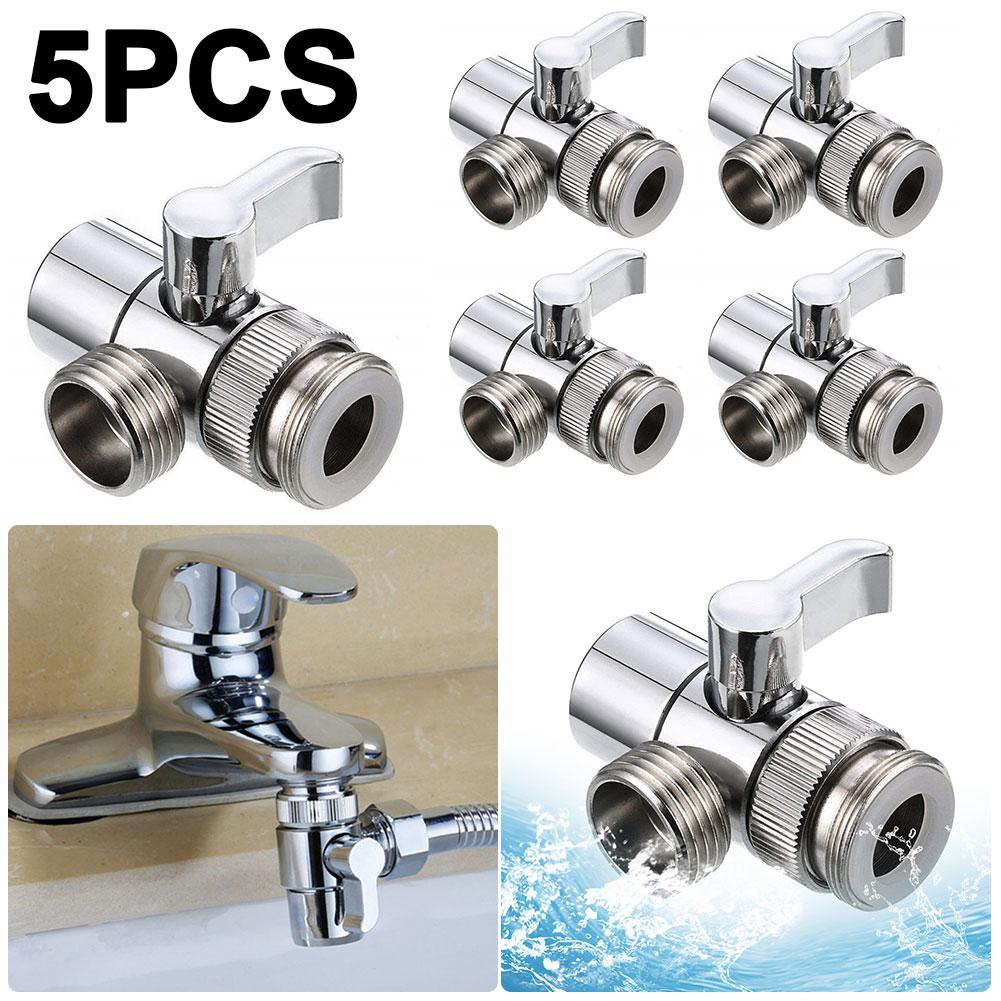 3 Way Water Tap Connector Leak-Proof Faucet Connector Splitter Copper Faucet Splitter Valve Easy-to-Install for Bathroom Kitchen