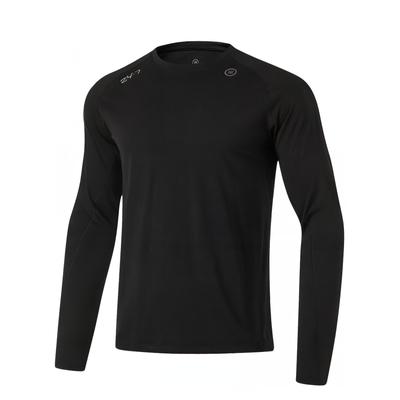 Wade 808 Ultra Shoulder Seam Round Neck Antibacterial Sports Knitted Long Sleeve T-Shirt Men Tops Black ATLU119-4
