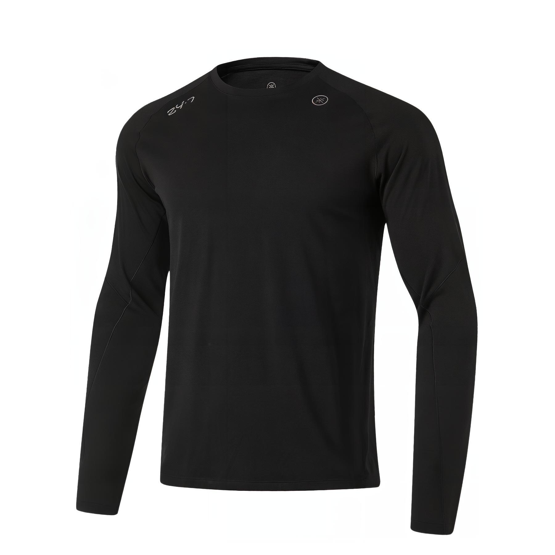 

Li-Ning Wade 808 Ultra Футболка с круглым вырезом и швом на плече Антибактериальная спортивная трикотажная футболка с длинным рукавом Мужские топы Черный ATLU119-4 XL