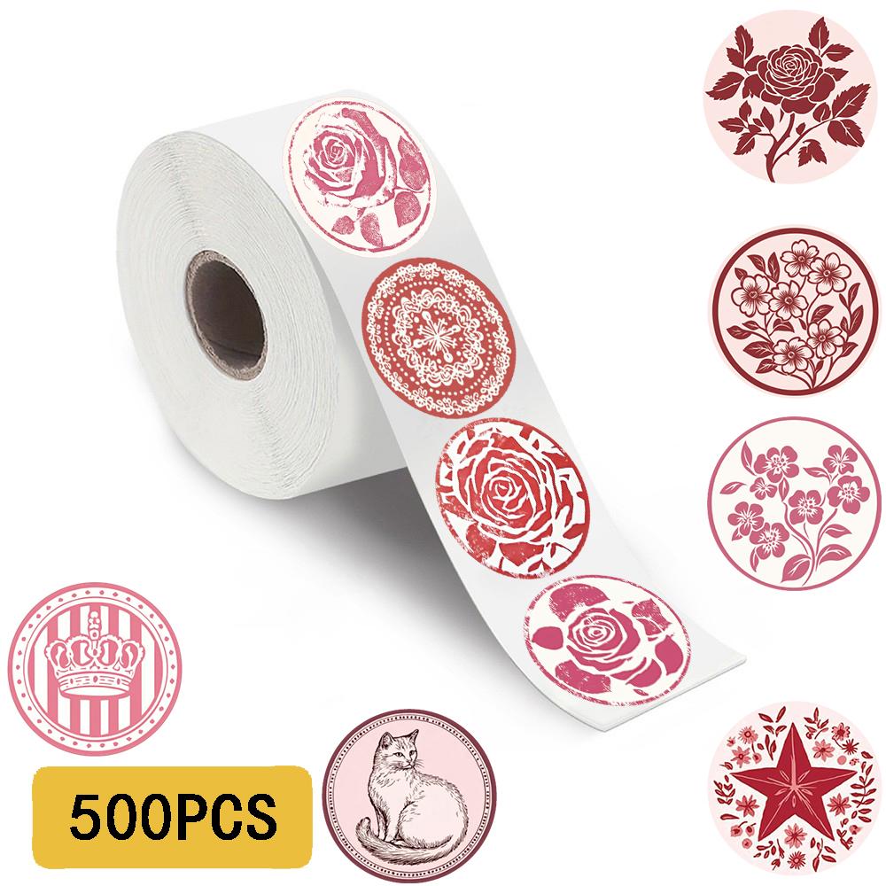 

500PCS Flower Roll Adhesive Sticker Luggage Motorcycle Retro Coffee Personalize Phone Living Phone Skateboard Laptop Sticker