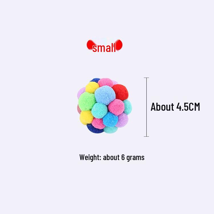 Seven-Color Cat Tease Wool Ball with Bell Seven-Color Sound Wool Ball