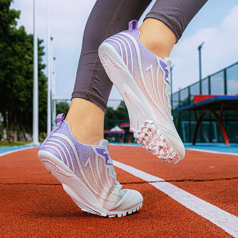 Men Track Field Shoes Professional Training Sneakers 8-Spike Running Spiked Shoes Women Sprint Race Running Sports Shoes Anti-slip