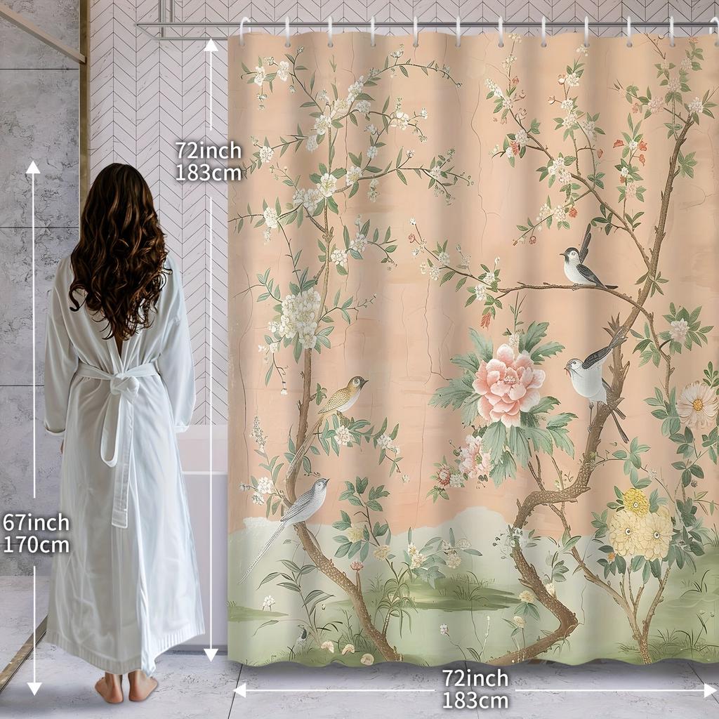 Charming Pastel Floral and Bird Canvas Art Print for Home Decor, Perfect for Living Room and Bedroom Wall Art