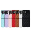 Suitable for Samsung Z Fold6 mobile phone case Z Flip5 small fragrant wind rhombus protective case 4th generation plaid leather case