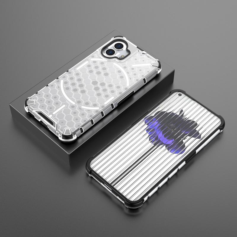 For Nothing Phone 2 1 Case Honeycomb Bumper Shield Transparent Protective Clear Phone Cover For Nothing Phone 2