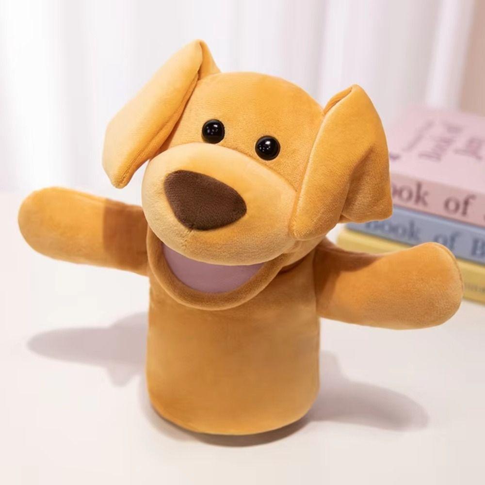 Storytelling Little Yellow Dog Hand Puppet Simulation Stuffed Plush Dalmatian Toys New Year