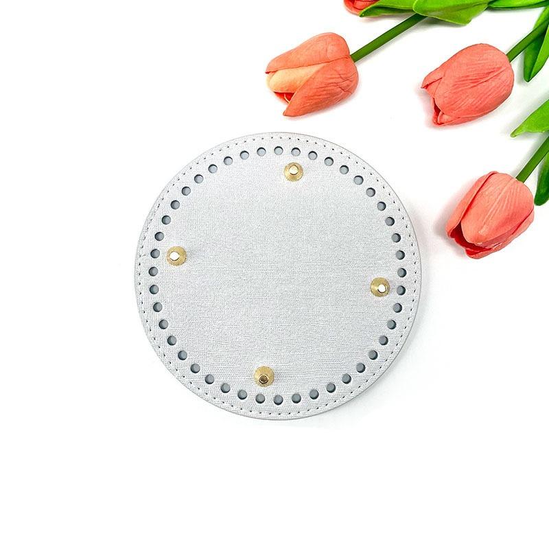 1-5Pcs Handmade Round/Oval Bottom PU Leather For Knitted Bag Wear-Resistant Accessories Bottom With Holes DIY Crochet Bag Bottom
