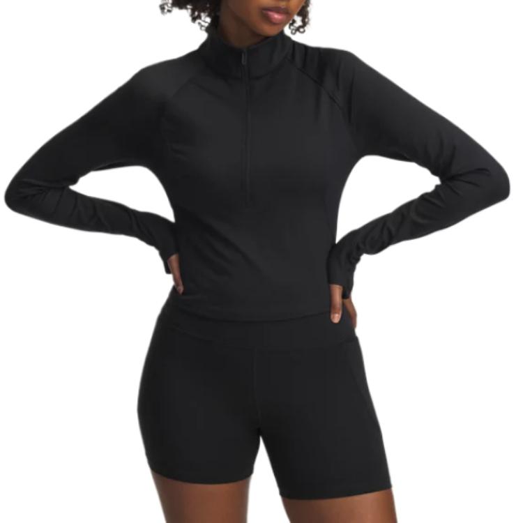 

Under Armour Meridian Удобная Универсальная Простая Модная Футболка для Йоги с Длинным Рукавом на Молнии 1/2 Женские топы 6003993-006 XL