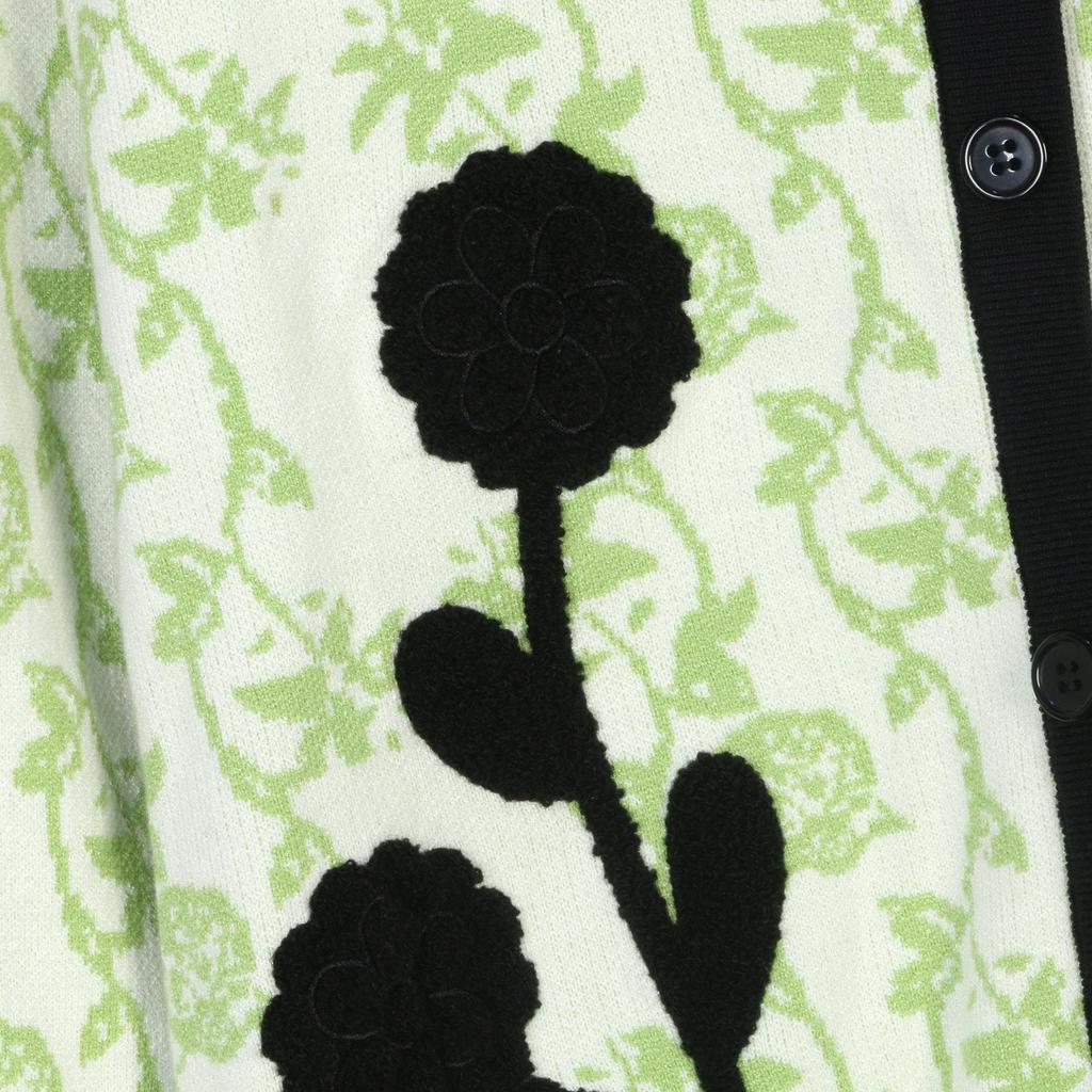 Women's French-Style Embroidered Floral Knit Cardigan: Long-Sleeve, Single-Breasted, Lapel, 2024 Autumn/Winter Fashion.