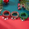 Handmade Christmas Multilayers Beaded Bracelet for Women Santa Claus Snowman Pendant Bangles Holiday Party Xmas Jewelry Gifts