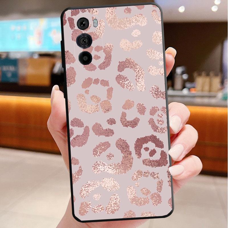 Phone Case For Motorola Edge 50 40 Pro 60 50 40 30 Ultra Neo Fusion Moto G85 G72 G53 G54 G84 G13 G32 Love Pink Gold Rose