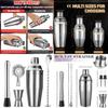 Cocktail Bar Tool Set With Stainless Steel Shaker For Home Entertaining